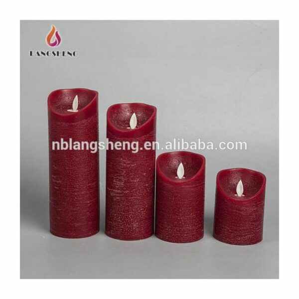 Wholesale LED Flameless red color rustic giant big large window table candle with remote control - Image 2