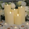 Light yellow decorative wax pillar candles flameless candle with moving wick - Image 4