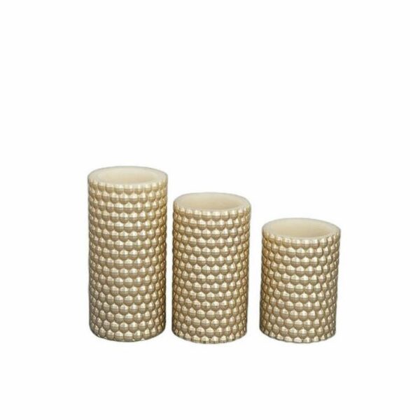 Decorative Golden Color Paint Pillar Wax crave led twinkle candle