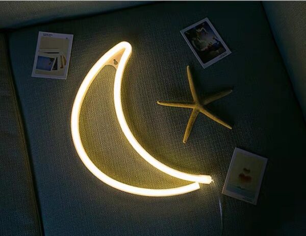 Popular design crescent moon shape happy birthday strip good vibes only neon lights - Image 3