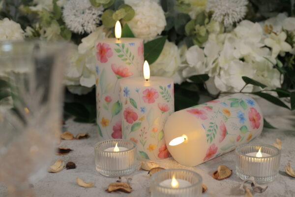 Wholesale flameless candle warm white  led candle light with spring flower - Image 2