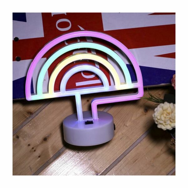 2022 Hot Sale Desktop Home Party Decor Rainbow LED Neon Light Sign Desk Lamp with Base Holder for Desk