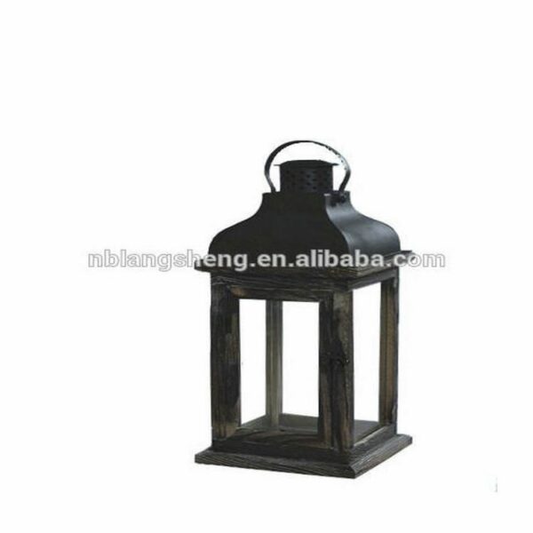 Wholesale high quality home decorate glass wood lantern - Image 2