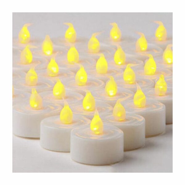 Reusable mini flicker prayer birthday party christmas decorations white battery operated led plastic tealight tea light candles