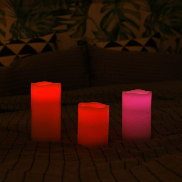 New arrival color change rustic moving wick led flameless candle set - Image 6