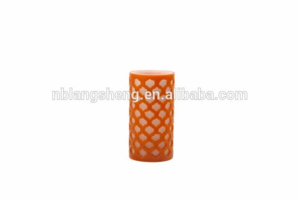 Moroccan Gate Flameless Wax LED Candles,carved candle,orange color - Image 5