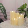Light yellow decorative wax pillar candles flameless candle with moving wick - Image 5