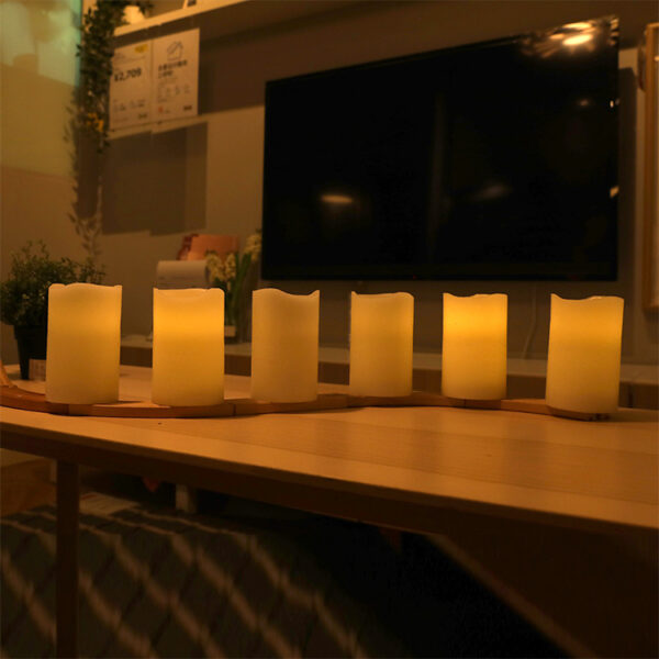 New design warm white paraffin wax&plastic 3"x5" led flameless candles for party - Image 4