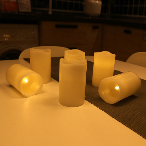 New design warm white paraffin wax&plastic 3"x5" led flameless candles for party - Image 3