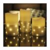 3pcs Beautiful glitter decorative led flameless plastic electric memorial pillar candle