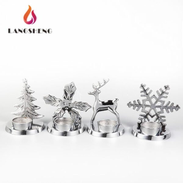 Christmas Decorative Silver Metal LED tea light Tealight Candle Holder Votive - Image 2