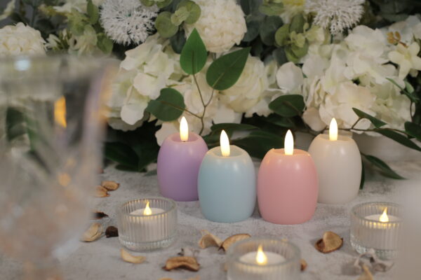 Easter egg Battery Operated wax led candle 3D wick pillar led flameless candles - Image 4