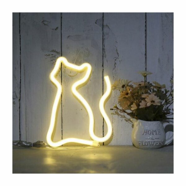 Custom USB and Battery Powered Plastic Wall Decor Cat Neon Sign LED for Bedroom