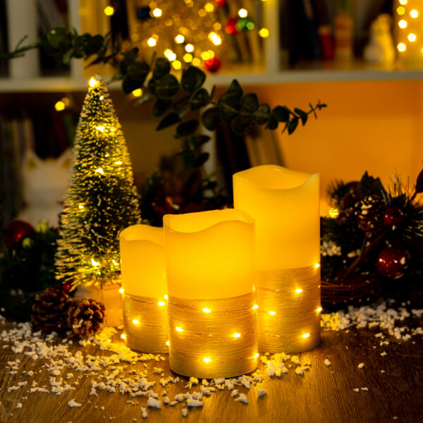 Wholesale factory rustic paraffin battery flickering flameless soy wax led candle lights - Image 6