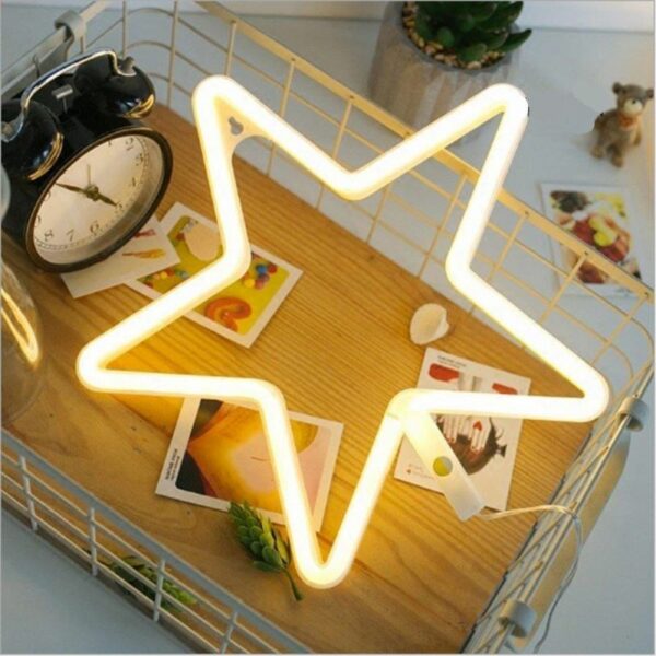 Hot selling  powered plastic star LED neon light sign with a mounted - Image 2