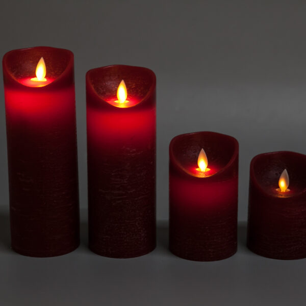 Wholesale LED Flameless red color rustic giant big large window table candle with remote control