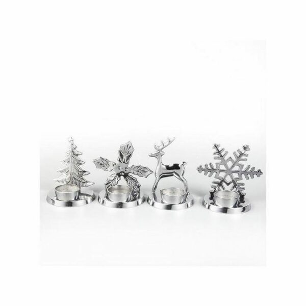 Christmas Decorative Silver Metal LED tea light Tealight Candle Holder Votive