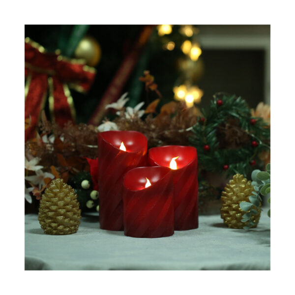 Christmas decoration led candle red electric pillar candle wedding  led candle