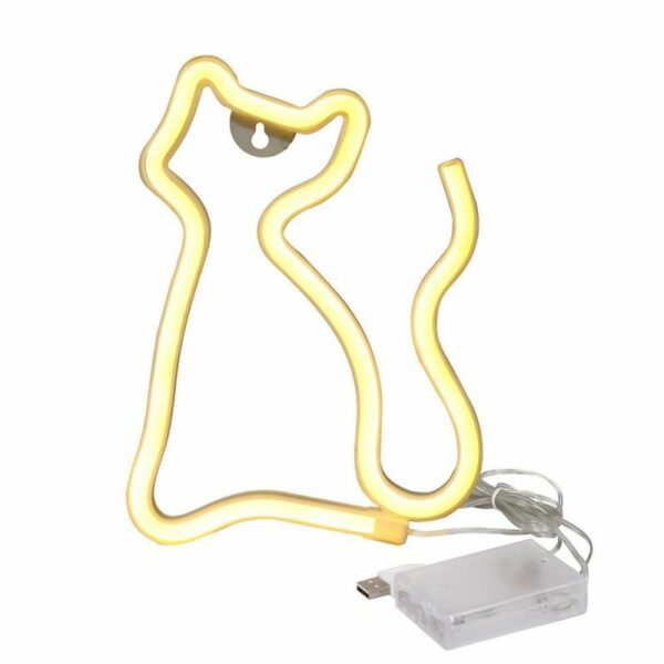 Custom USB and Battery Powered Plastic Wall Decor Cat Neon Sign LED for Bedroom - Image 2