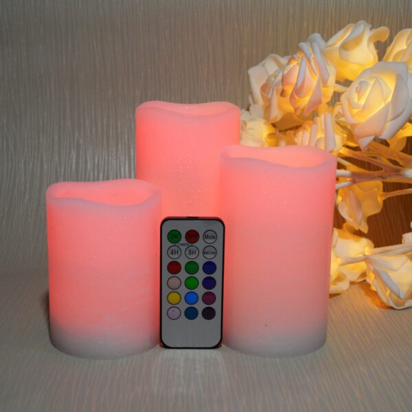 New arrival color change rustic moving wick led flameless candle set - Image 4