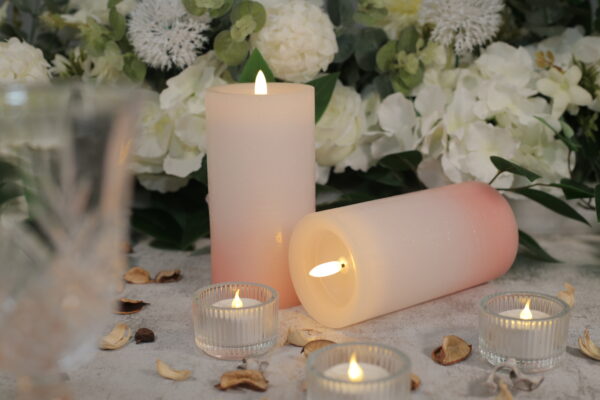 Light pink led wax candle decorative wedding moving flame led candle - Image 3