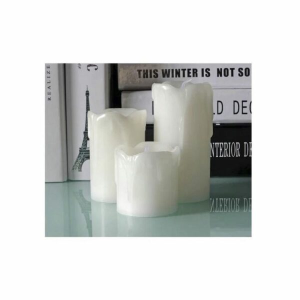 hot selling Set of 3 Flameless LED Candle wax with Moving Flame Wick