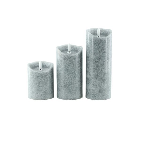 High Quality Export  Artificial Gray Color flameless Flicker LED Candle Set