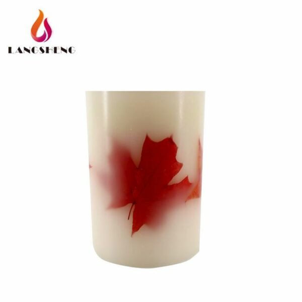 High quality fragrance paraffin electric paraffin wax wedding birthday candle with dry leaf - Image 4