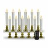 Window Candles Battery Operated with Gold Removable Candle Holders with 10 Key Remote Control