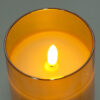 Gold plating glass rechargeable electronic flameless smokeless timer fake pillar LED candle - Image 3