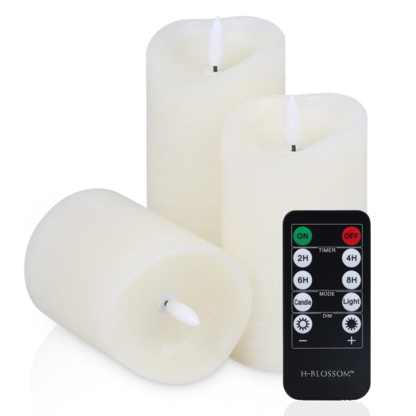 New arrival 3 per set key remote plastic bougies battery paraffin wax flameless led candle - Image 2