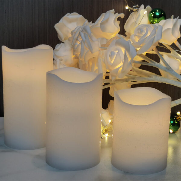 Flameless Candles Battery Operated White Real Wax Pillar, LED Candles with 10 Key Remote - Image 3