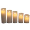 4 inch Melted edge smooth LED candle,ivory color,battery operated
