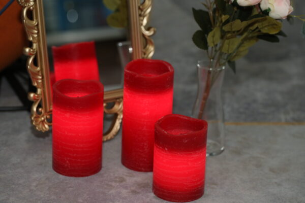 New arrival 3 per set Christmas Decoration plastic bougies battery red flickering flameless led candle - Image 4