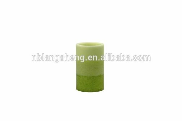 Green flat top LED candle with mottled surface,party candle,ombre finish - Image 4