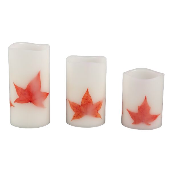 High quality fragrance paraffin electric paraffin wax wedding birthday candle with dry leaf