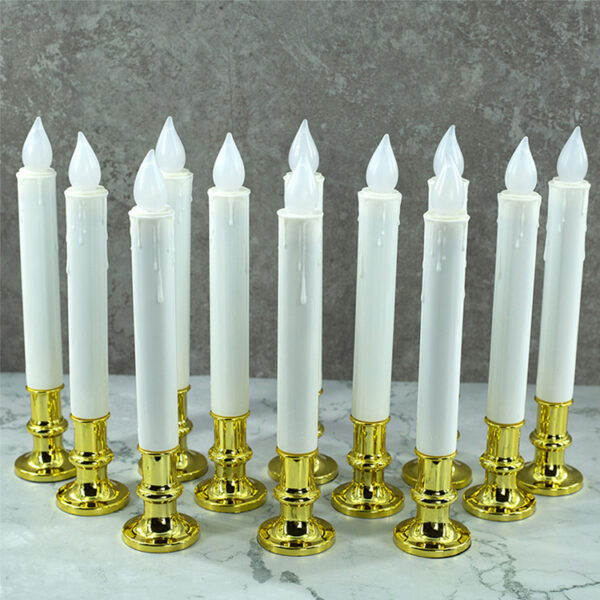 Window Candles Battery Operated with Gold Removable Candle Holders with 10 Key Remote Control - Image 3