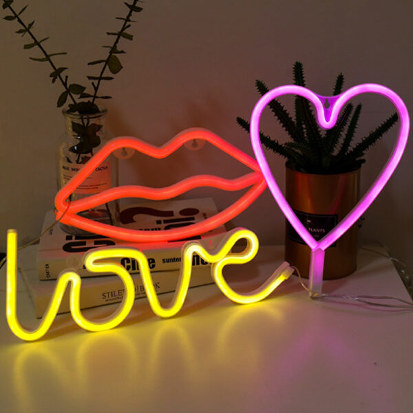 Hot selling powered plastic LED love outdoor sign neon light - Image 3