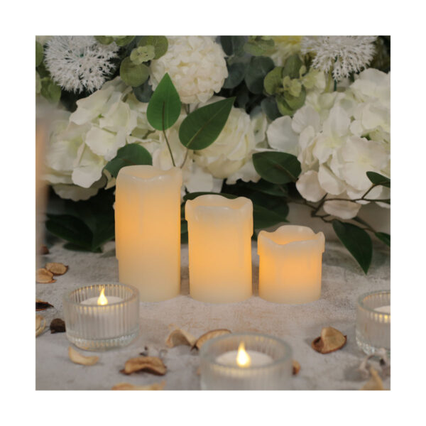 Beautiful design flicker led pillar candles warm white led candle light