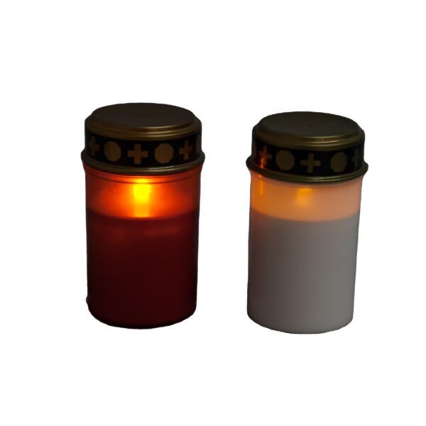 Popular operated plastic memorial cemetery graveyard grave church led flameless battery candle