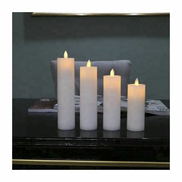 Smooth Real Wax Pillar Christmas decorative prayer electric LED Flameless smokeless Candles gifts with scented custom