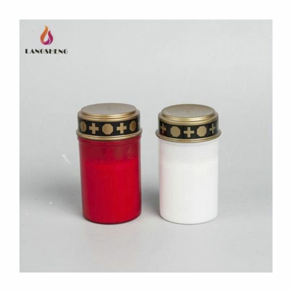 Popular operated plastic memorial cemetery graveyard grave church led flameless battery candle - Image 2