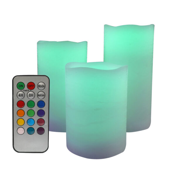 New arrival color change rustic moving wick led flameless candle set - Image 3