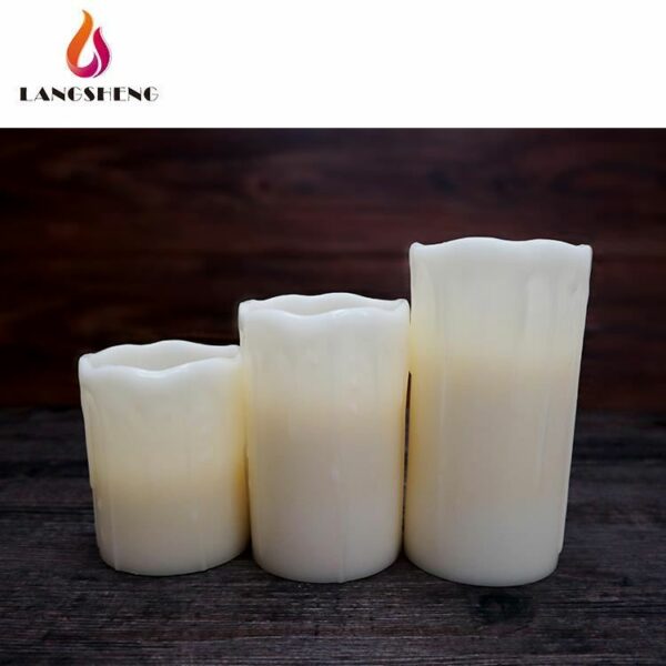 Personalized Good Quality Aromatic Ivory Pillar Color Change Flameless Led Wax Xmas candles with CE ROHS - Image 3