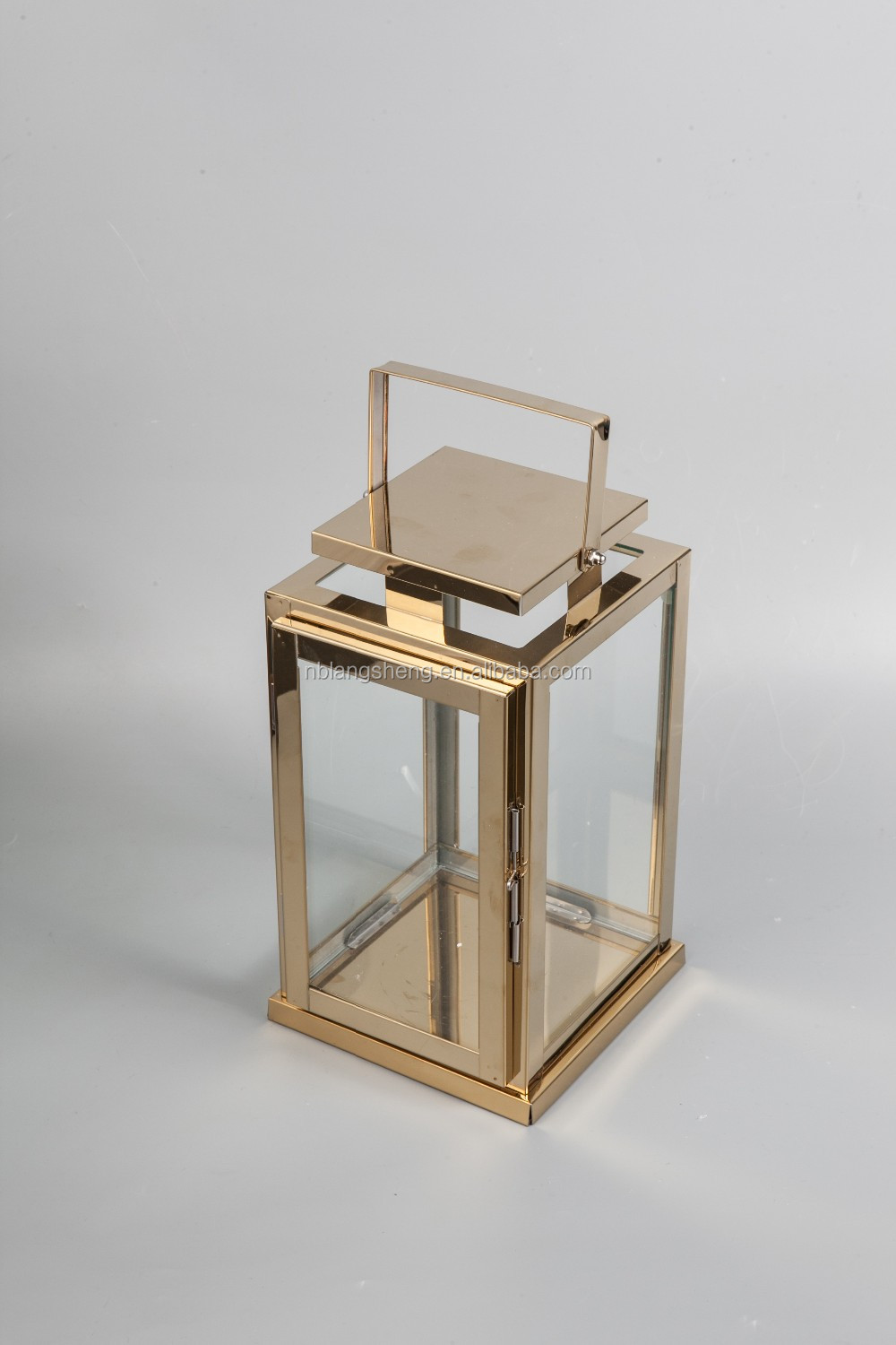 Square Stainless Steel Lantern for Home Decoration