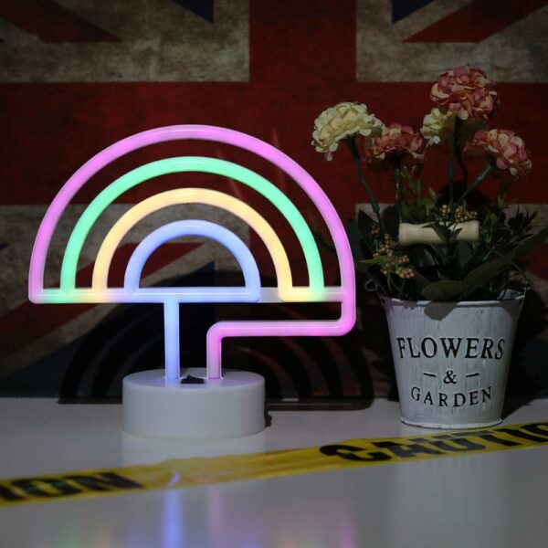 2022 Hot Sale Desktop Home Party Decor Rainbow LED Neon Light Sign Desk Lamp with Base Holder for Desk - Image 3