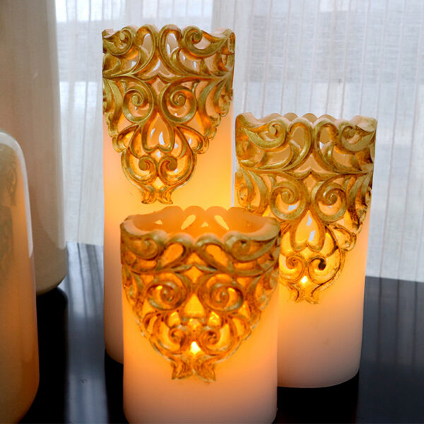 New design fashion gift sets electric paraffin carving memorial decorative light wedding flameless led candles - Image 2