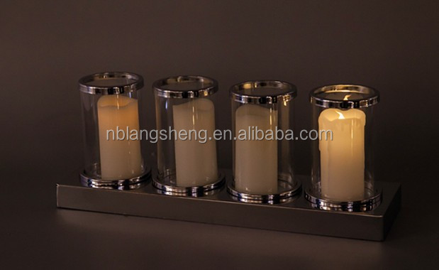 Silver Metal Candle Holder Glass Candle Holders Lanterns