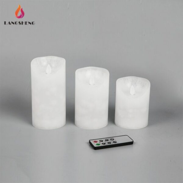 Top selling wholesale custom gift set wedding favor remote function led moving flame candles light with real flame - Image 4