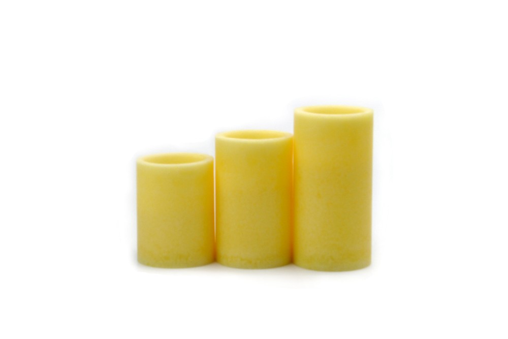 Set of 3 LED Paraffin Wax Mottled Pillar Candle
